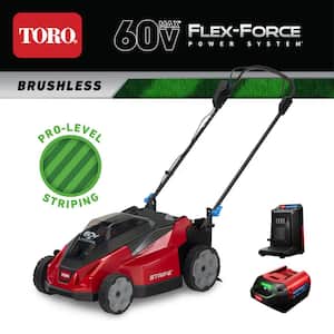 Stripe 60-Volt MAX 21 in. Battery Push Mower - 4.0 Ah Battery/Charger Included