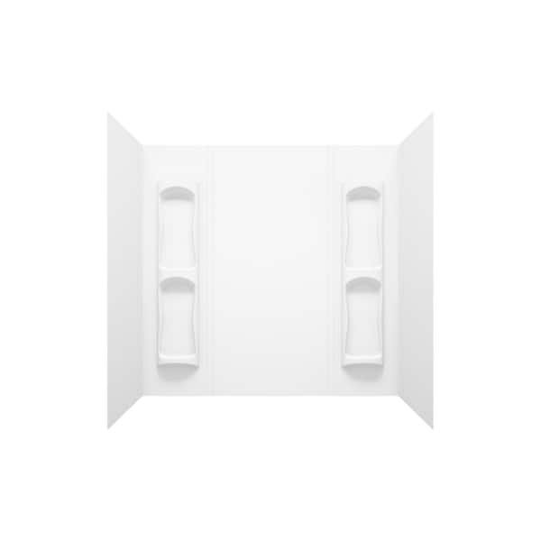 Pro Elite 500-Series 60.5 in. W x 59 in. H 5-Piece Glue-Up Polystyrene Tub Wall Surround in White
