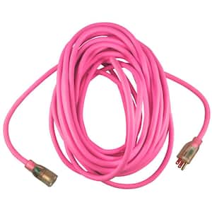40 ft. 14/3 Fluorescent Lighted Indoor/Outdoor Extension Cord, Pink