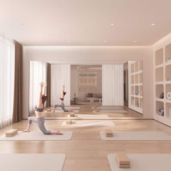 36 in. W x 72 in. H 1-pieces Frameless Mirrors for Wall Large Gym Mirror Yoga Mirror Dance Studio Mirrors for Exercise