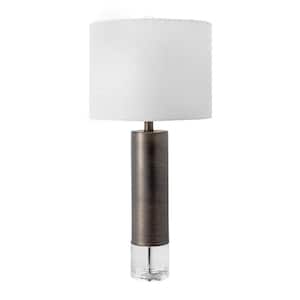Warwick 28 in. Gray Contemporary Table Lamp, Dimmable