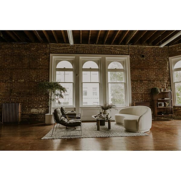 Case 62.5 in. Black Oval Metal Coffee Table with Freeform Design
