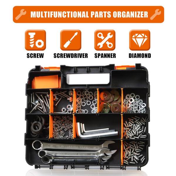 Big Red 12 in Portabel Double Sided Tool and Hardware Storage Box
