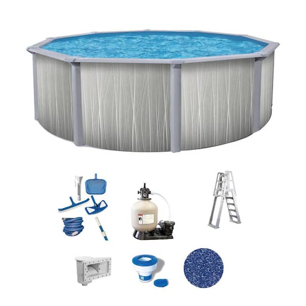 Marion 24 ft. Round 52 in. Deep Hard Sided Above Ground Standard Pool Package
