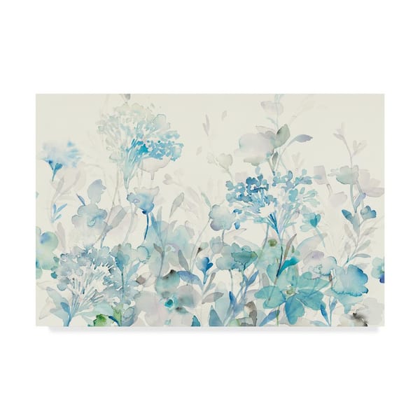 Trademark Fine Art 22 in. x 32 in. "Translucent Garden Blue Crop" by Danhui Nai Printed Canvas Wall Art