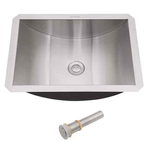 LORDEAR 18 in. x 13 in . Undermount Stainless Steel Bathroom Vessel Sink with Pop-up DRain in Gray