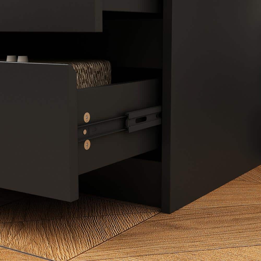 Black 12 Drawers 63 in. W x 32 in. H Wooden Dresser without Mirror, Chest of Drawer, Storage Cabinet for Bedroom Storage - thumbnail 9