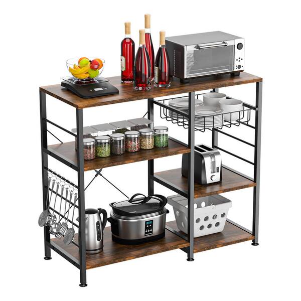 Dinaza Kitchen Bakers Rack Utility Storage Shelves Microwave Oven Stand  Kitchen Storage Organizer