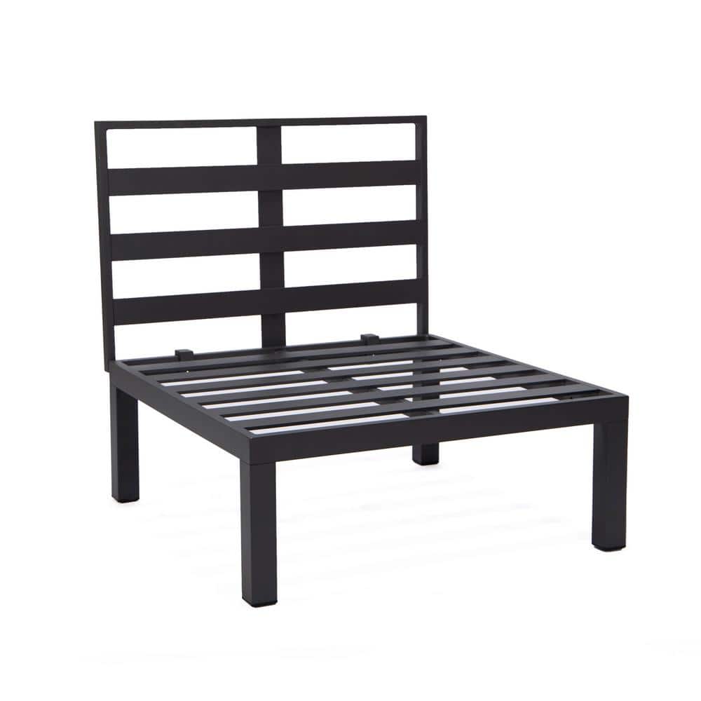 Hamilton Charcoal Blue Aluminum 6-Piece Modular Outdoor Patio Sectional Set