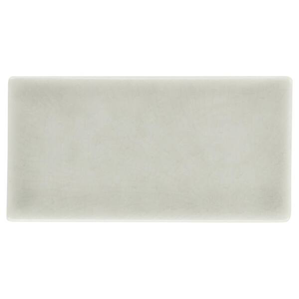 Ivy Hill Tile Delphi Subway Tundra 3 in. x 0.39 in. Crackled Glass Tile Sample