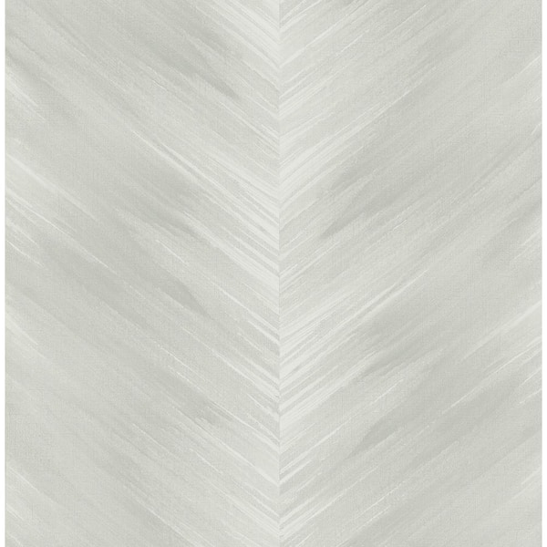 Daydream Grey Washed Chevron Vinyl Peel and Stick Wallpaper Roll (30.75 sq. ft.)