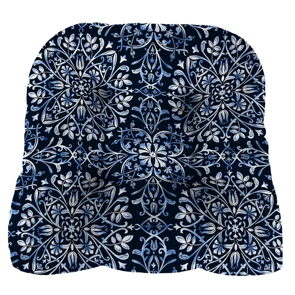 Dresden Midnight Blue Tufted Outdoor Wicker Cushion Set