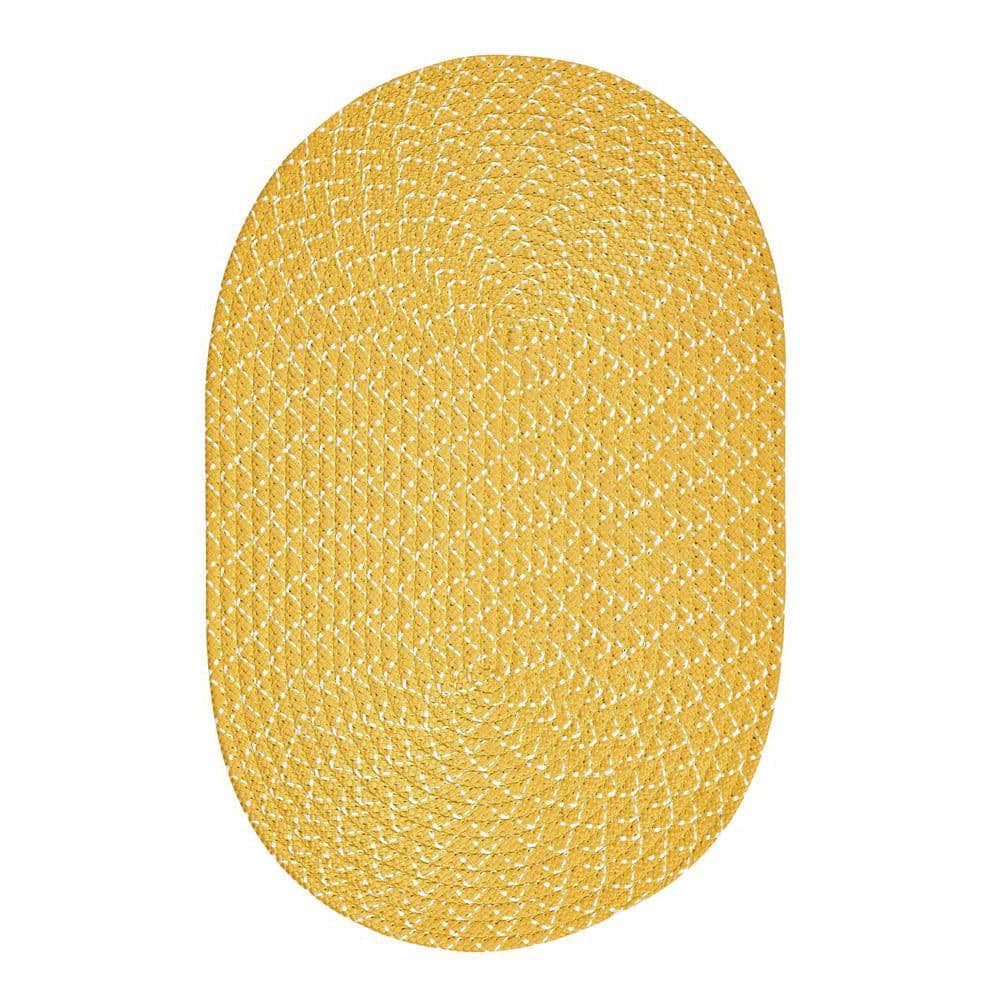 "Sunsplash Braid Collection Yellow 20"" x 30"" Oval 100% Polypropylene Reversible Indoor/Outdoor Area Rug" price history on PriceWatchPro