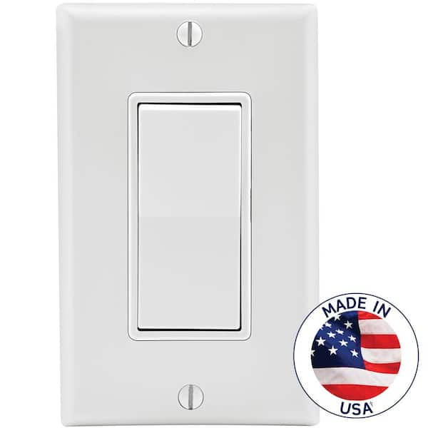 white rocker light switch