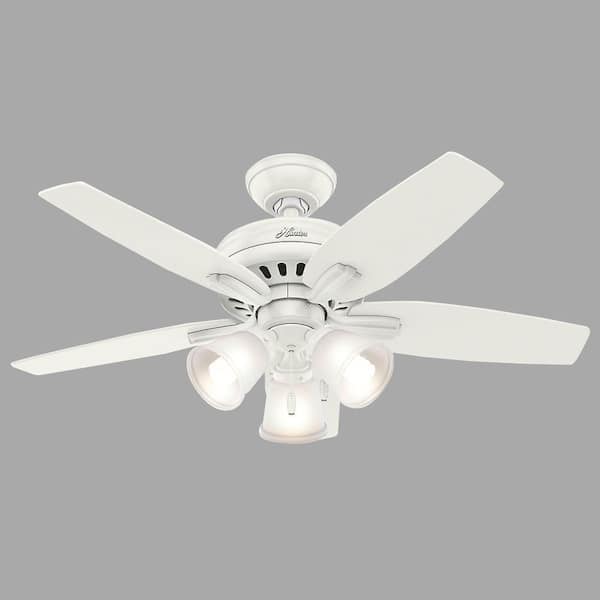 Hunter Newsome 42 in. Indoor Fresh White Ceiling Fan with 3-Light kit