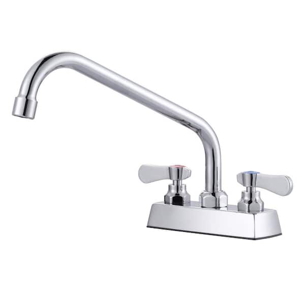ARCORA 10 in. Centerset Double-Handle High Arc Bathroom Faucet without Drain Kit in Chrome