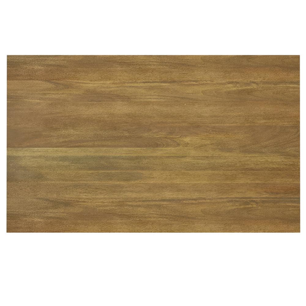 Hunter Light Brown Mango Wood Industrial Dining Table with Black Metal Legs