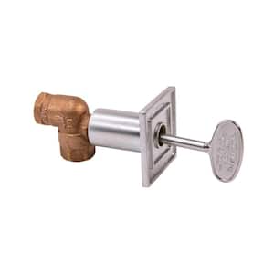 Square Universal Gas Valve Flange and 3 in. Valve Key with 1/2 in. Quarter Turn Angled Valve 150,000 BTU in Satin Chrome