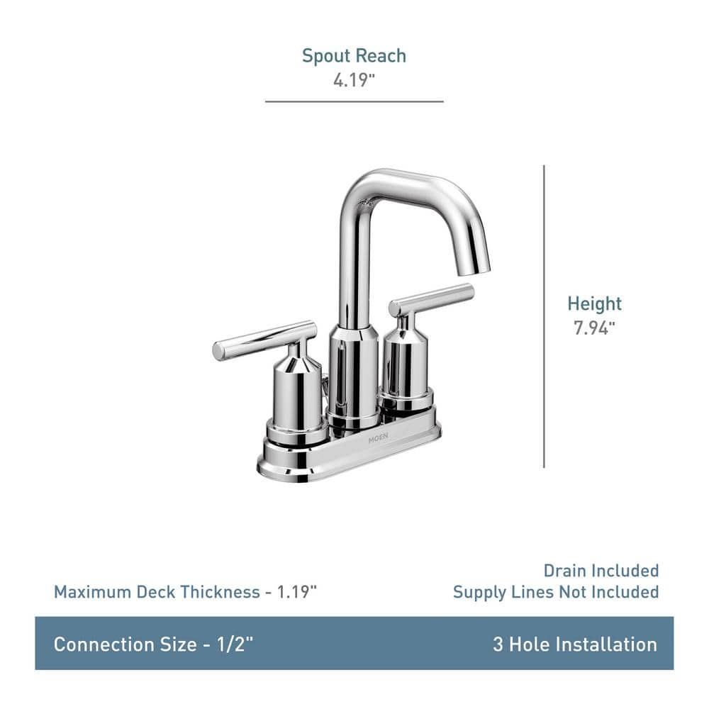Brushed Nickel Modern Centerset Bathroom Faucet with Drain Assembly