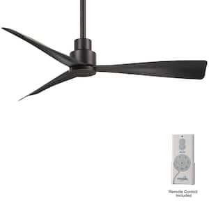 Simple 44 in. Indoor/Outdoor Coal Ceiling Fan with Remote Control