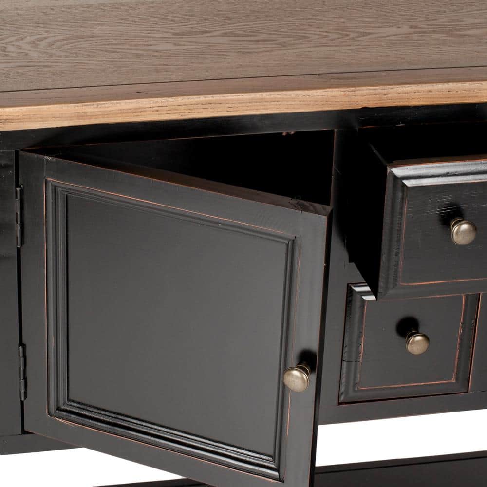 Charlotte 46" Black and Oak Transitional Sideboard