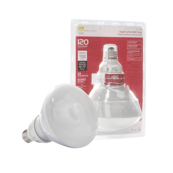 EcoSmart 23-Watt (120W) R40 Bright White CFL Light Bulb