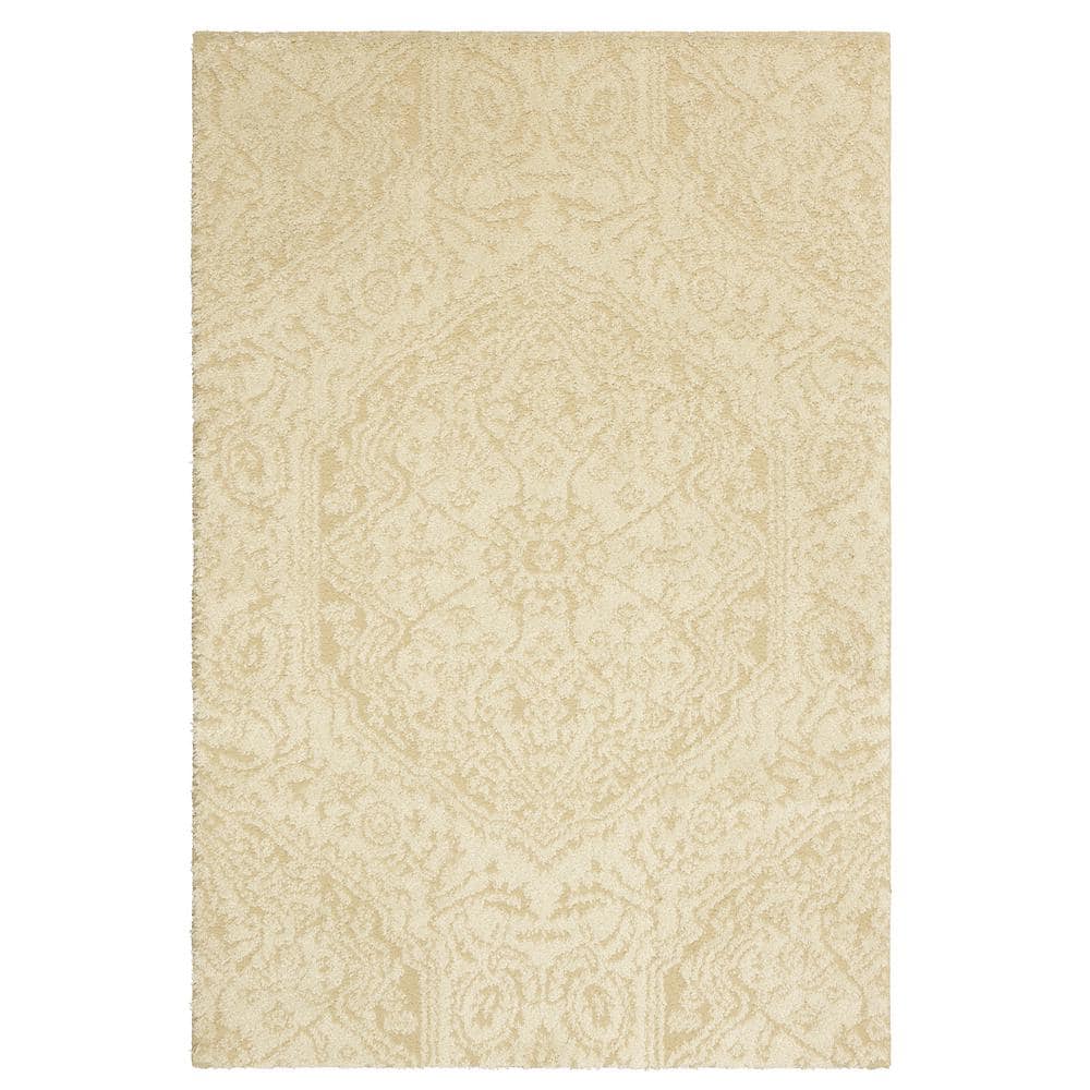 Francesca Cream Tufted Shag Area Rug, 3'4" x 5'