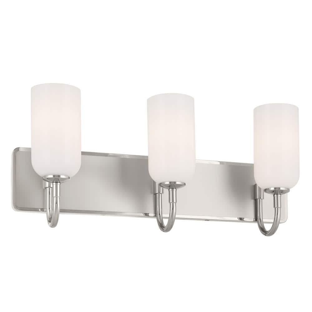 KICHLER Solia 24 in. 3Light Polished Nickel with Stain Nickel Modern