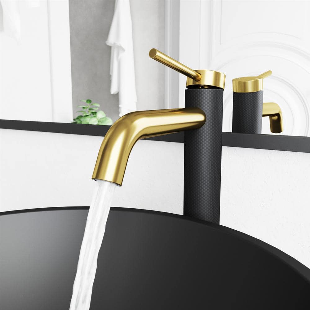 Lexington Matte Gold and Black Single Handle Bathroom Faucet