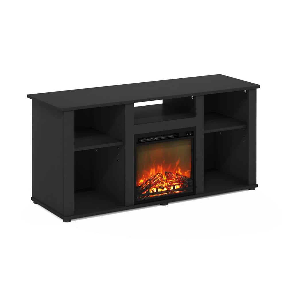 Jensen Black Composite Wood Freestanding Fireplace TV Stand