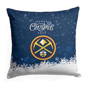 NBA Christmas 2023 Nuggets Printed Multi-Color 18 in x 18 in Throw Pillow