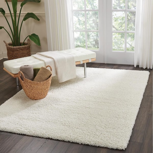 Malibu Shag Ivory 5 ft. x 7 ft. Shag Modern Area Rug