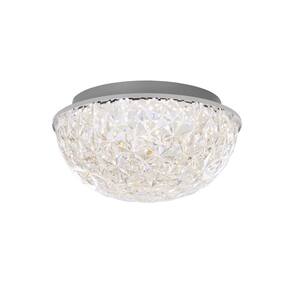 Ellis Place 12.25 in. Chrome LED Round Flush Mount, Modern Ceiling Light
