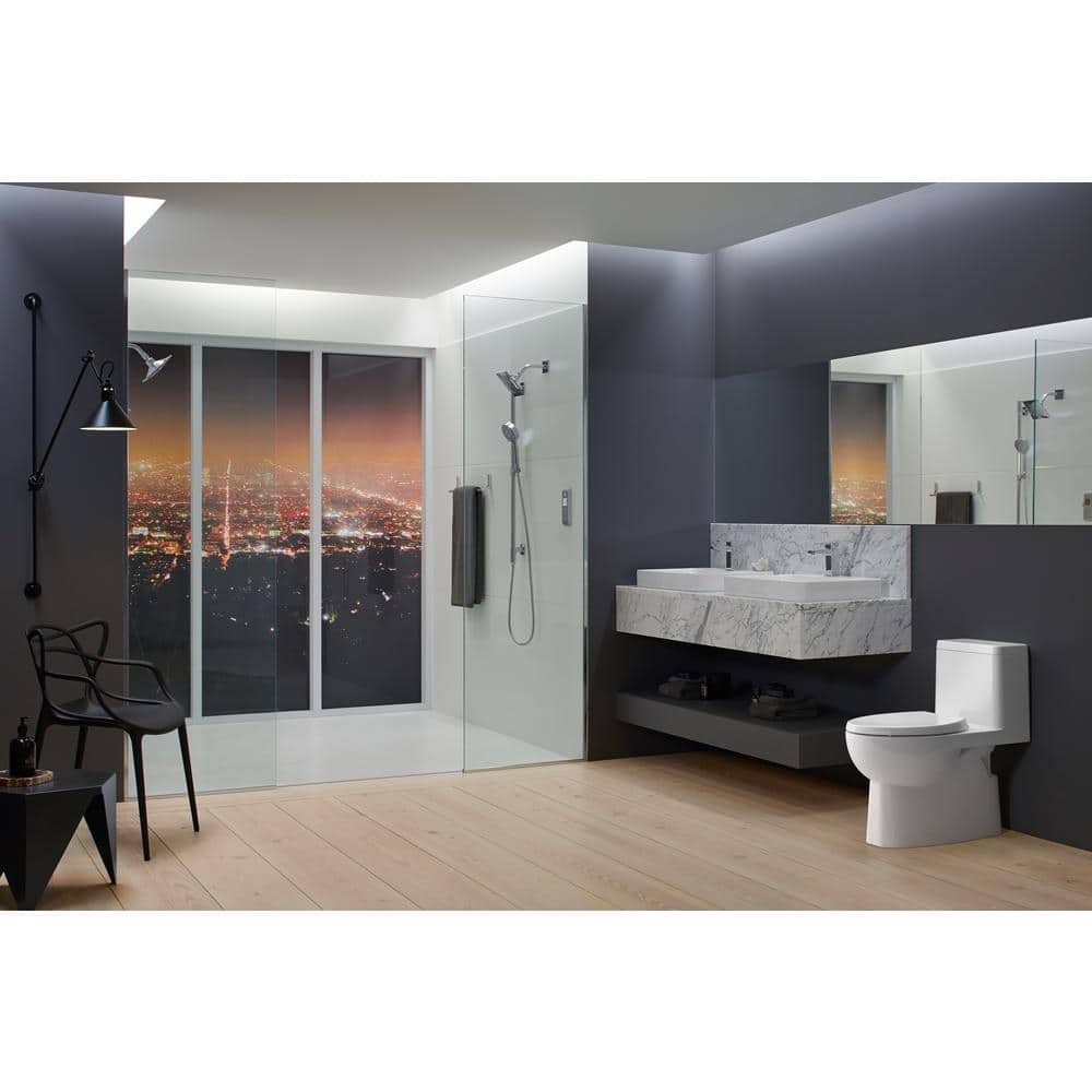 White High Efficiency Elongated Free Standing Toilet