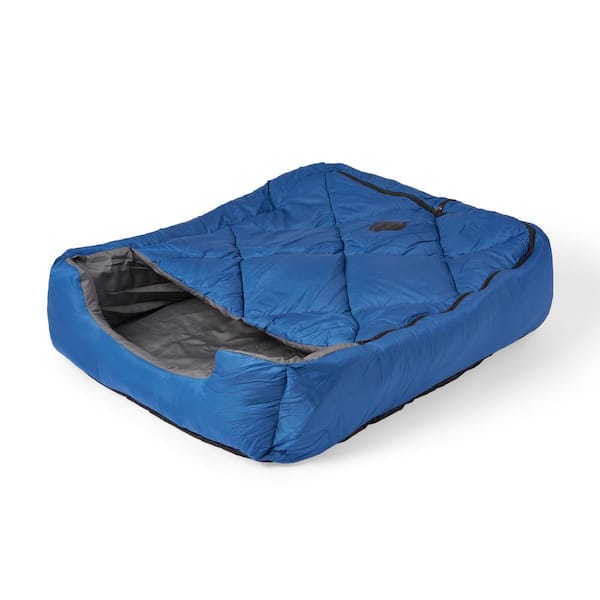 OmniCore Designs 36 in. x 28 in. x 10 in. Pet Sleeping Bag with Zippered Cover and Insulation, Use as Pet Beds or Pet Mats, MD/Blue