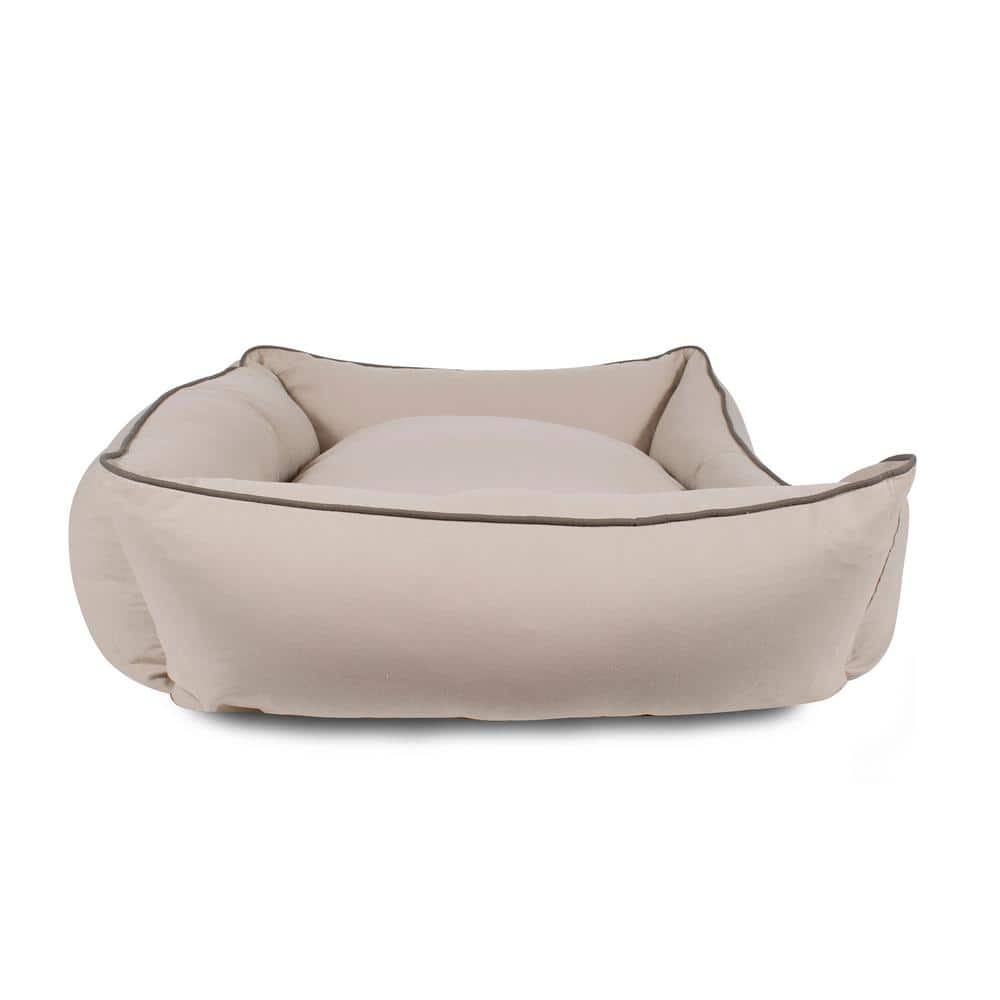 X-Large Khaki Cotton Canvas Orthopedic Elevated Pet Bed
