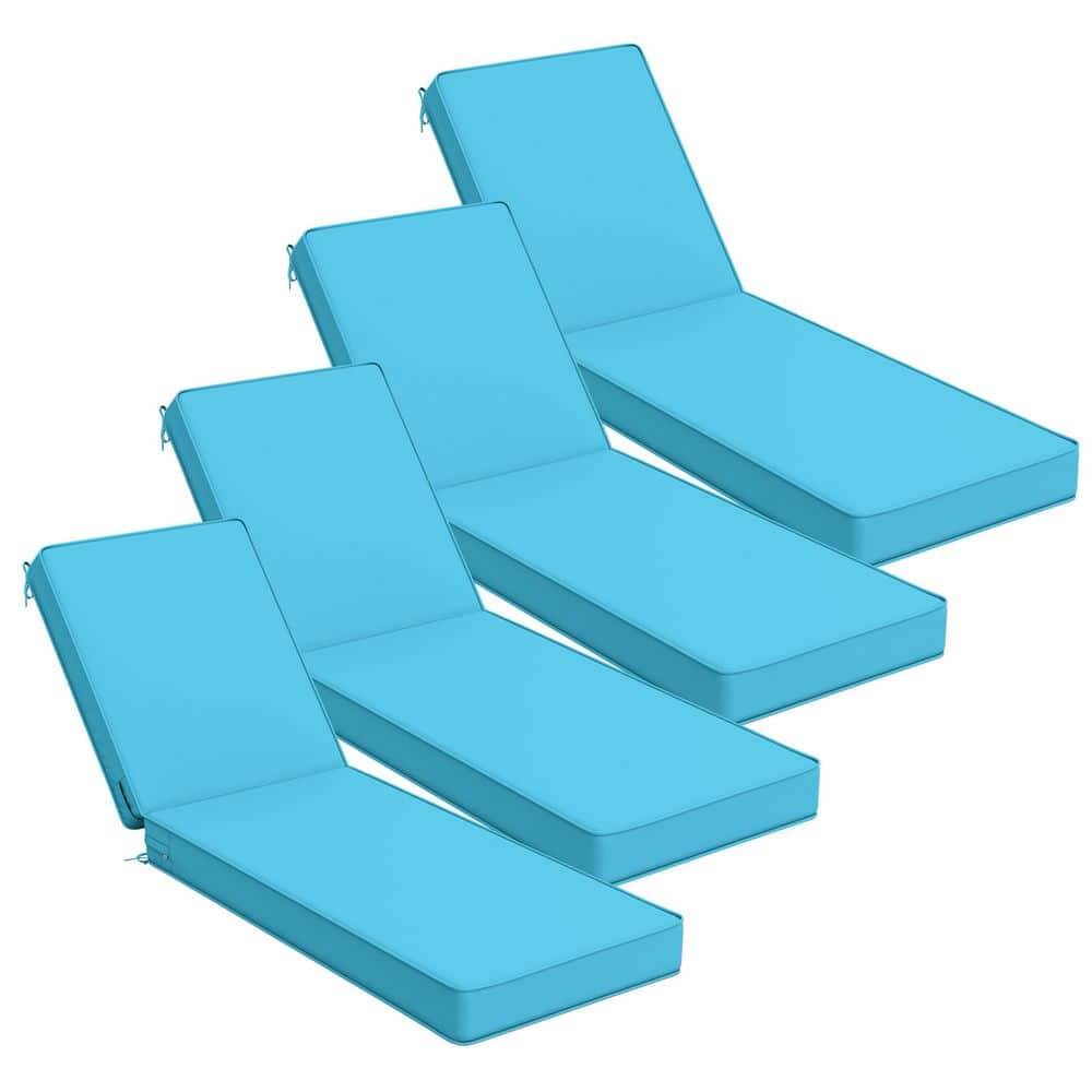 72 x 21 x 4 in. Outdoor Chaise Lounge Cushion Waterproof Patio Beach Pool Replacement Cushion Only Lake Blue (4-Pack) price history on PriceWatchPro