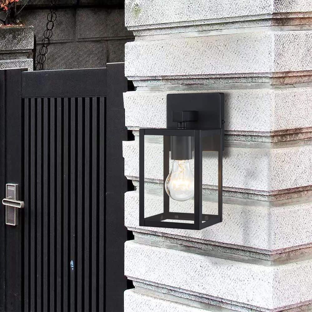 17.62''H Outdoor Light Fixtures Matte Black Large Porch Light for House, Porch, Garage Dusk to Dawn 2-Pack