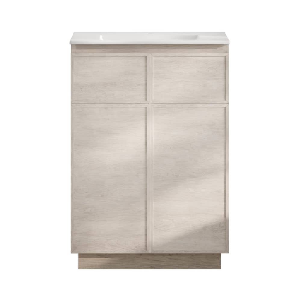 St. Tropez 24 in. Freestanding Bath Vanity in White Oak with White Ceramic Sink Top price history on PriceWatchPro