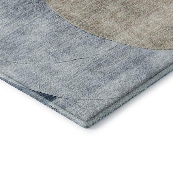 Mayfield Premium Machine Washable Abstract AMF1140 Sky 5 ft. x 7 ft. 6 in. Area Rug