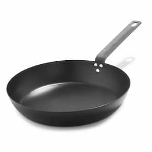 12 in. Black Carbon Steel Open Frying Pan