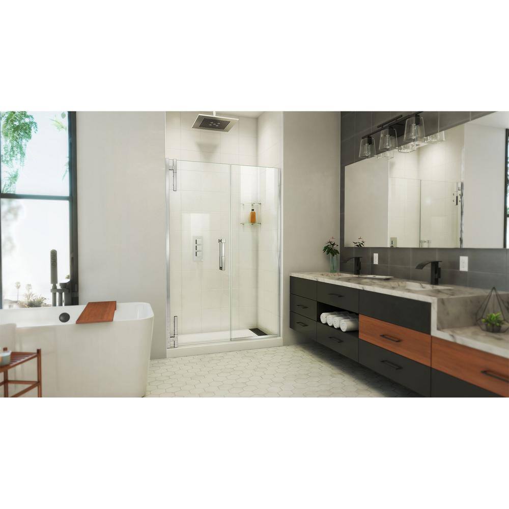Ascend Frameless Chrome Pivot Shower Door 48-49 x 72 Inches