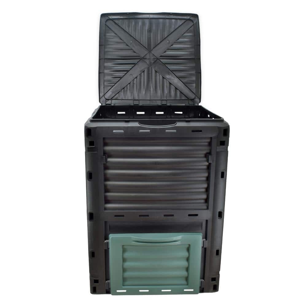 80 Gallon Black and Green Plastic Outdoor Composter