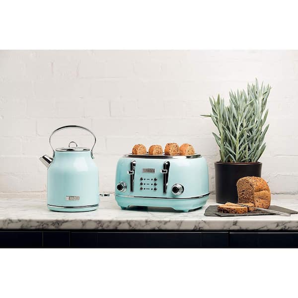Haden Heritage Toaster, Kettle, Coffee Maker, Microwave, and Blender Set,  Blue