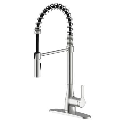 FLOW Classic Single-Handle Pull-Down Spring Neck Sprayer Kitchen Faucet