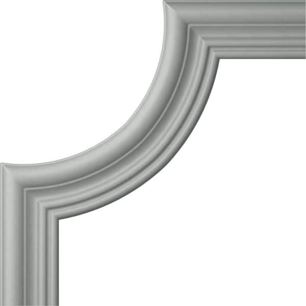 Ekena Millwork 3/4 in. x 8-3/4 in. x 8-3/4 in. Urethane Claremont Panel Moulding Corner (Matches Moulding PML01X00CL)