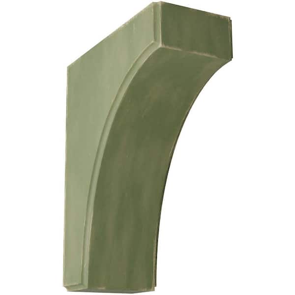 Ekena Millwork 3-1/2 in. x 10 in. x 8 in. Restoration Green Clarksville Wood Vintage Decor Bracket