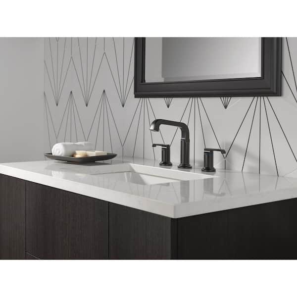 Delta Ara Matte Black 2-handle Widespread WaterSense Bathroom Sink Faucet with Drain Delta Ara Matte Black 2-handle Widespread WaterSense Bathroom Sink Faucet with Drain