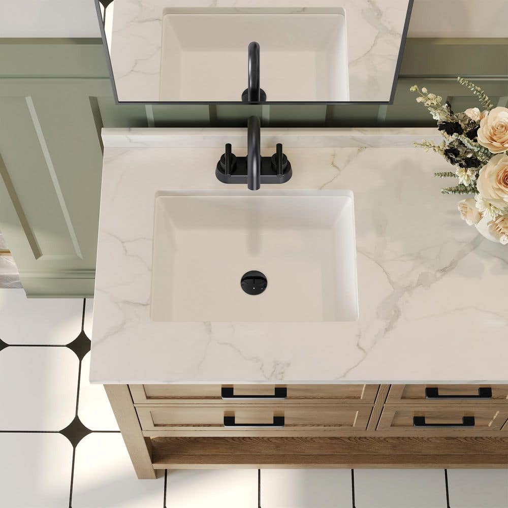 Matte Black Stainless Steel 2-Handle Bathroom Faucet with Deck Plate