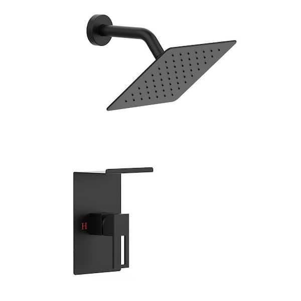 GIVING TREE Single Handle 1-Spray 8 in. Wall Mount Shower Faucet 2.2 GPM with High Pressure, 360° adjustable in Brushed Nickel